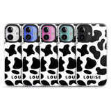 iPhone 16 Pro Max Personalised Cow Print Black Impact Phone Case