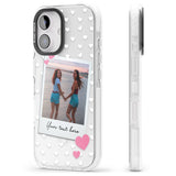 iPhone 16 Pro Max Personalised Instant Film & Hearts Photo Black Impact Phone Case