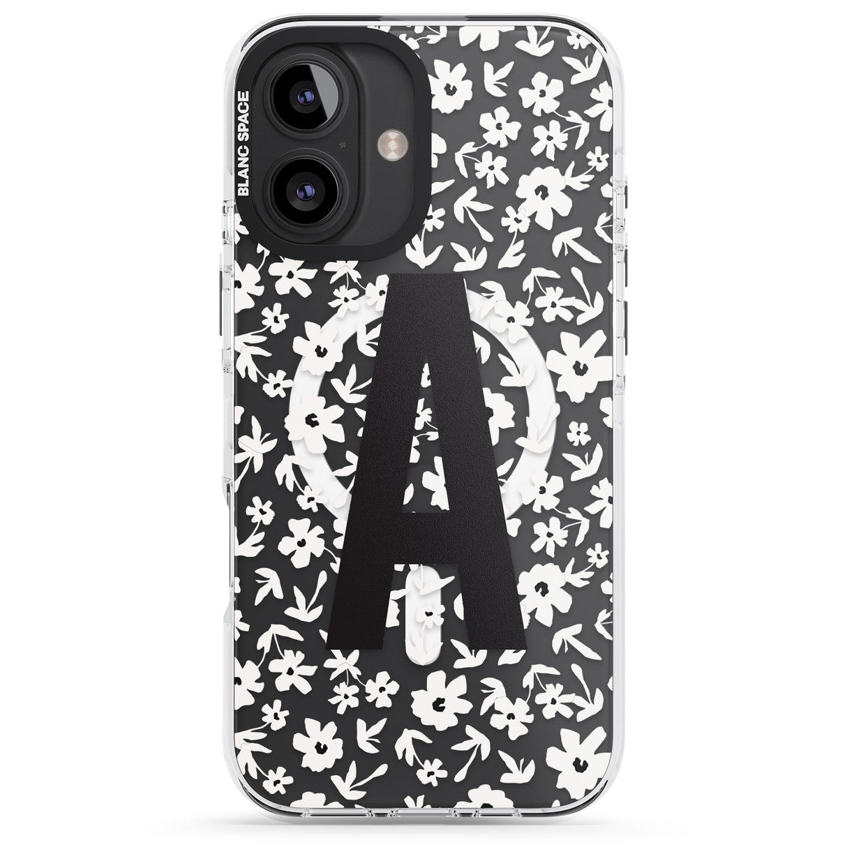 iPhone 16 Pro Max Personalised Floral Pattern Personalised Black Impact Phone Case