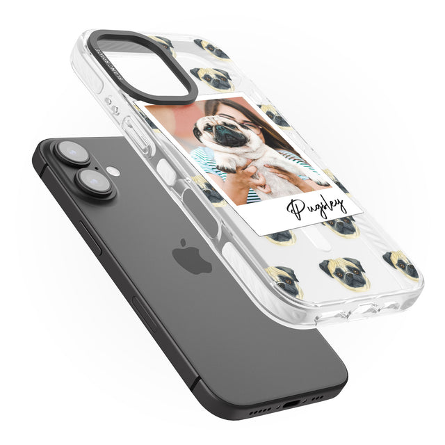 iPhone 16 Pro Max Personalised Pug - Dog Photo Black Impact Phone Case