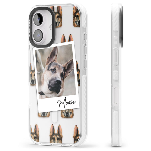 iPhone 16 Pro Max Personalised German Shepherd - Dog Photo Black Impact Phone Case