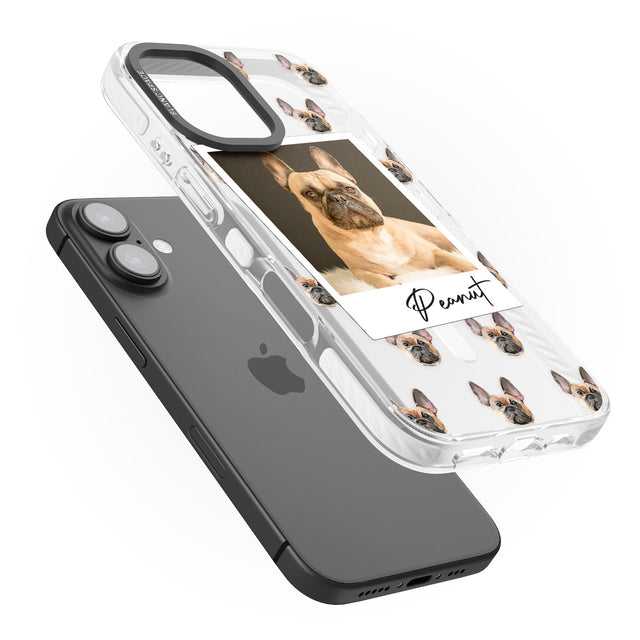 iPhone 16 Pro Max Personalised French Bulldog, Tan - Dog Photo Black Impact Phone Case