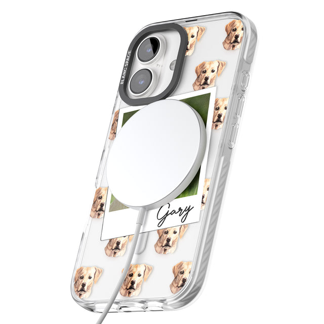 iPhone 16 Pro Max Personalised Labrador, Tan - Dog Photo Black Impact Phone Case