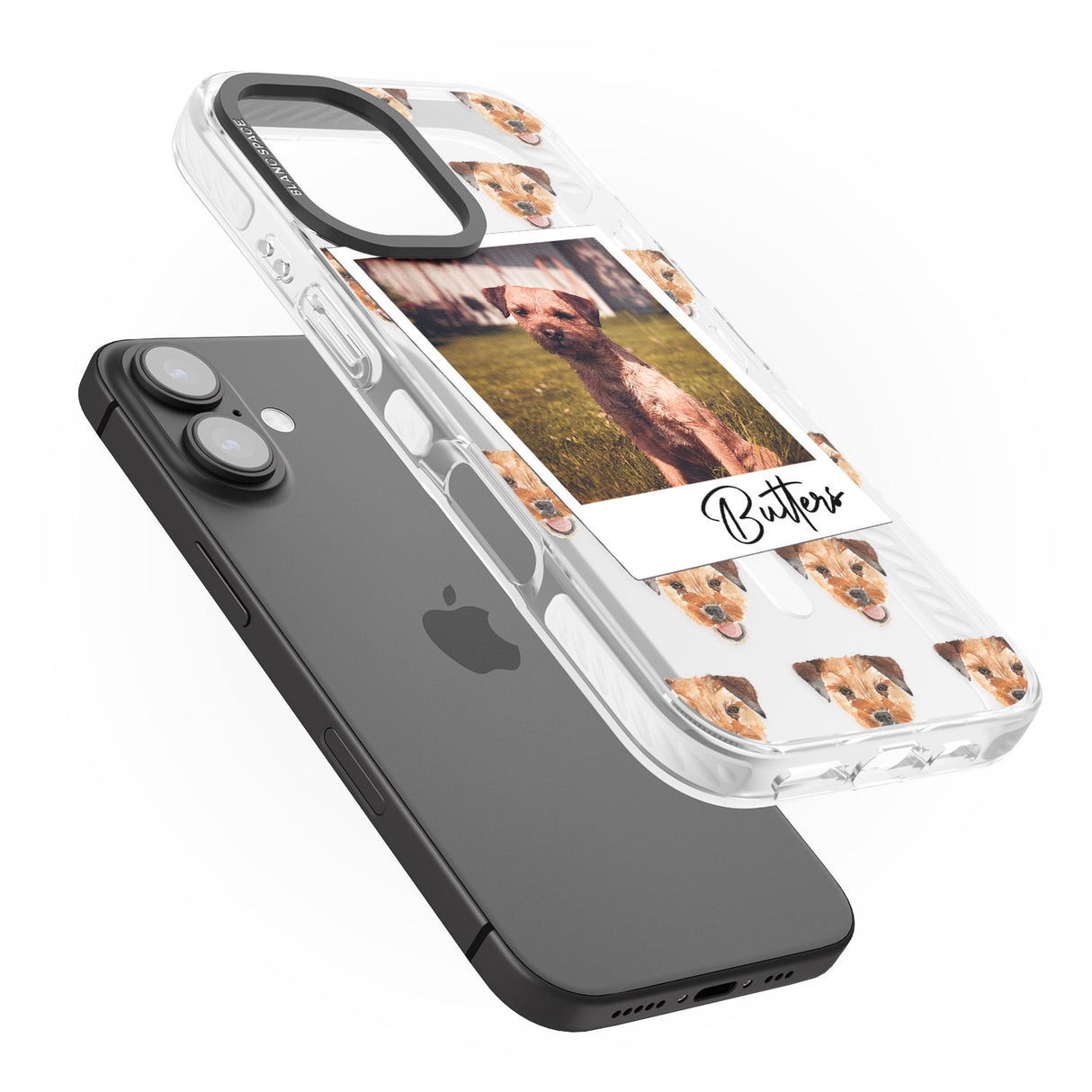 iPhone 16 Pro Max Personalised Border Terrier - Dog Photo Black Impact Phone Case