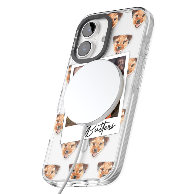 iPhone 16 Pro Max Personalised Border Terrier - Dog Photo Black Impact Phone Case