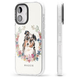 iPhone 16 Pro Max Personalised Australian Shepherd Watercolour Dog Portrait Black Impact Phone Case