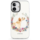 iPhone 16 Pro Max Personalised Yellow Labrador - Watercolour Dog Portrait Black Impact Phone Case