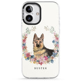 iPhone 16 Pro Max Personalised German Shepherd - Watercolour Dog Portrait Black Impact Phone Case