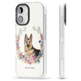 iPhone 16 Pro Max Personalised German Shepherd - Watercolour Dog Portrait Black Impact Phone Case