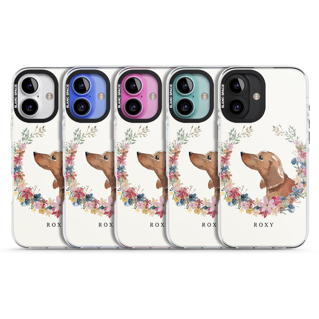 iPhone 16 Pro Max Personalised Tan Dachshund - Watercolour Dog Portrait Black Impact Phone Case