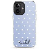 iPhone 16 Pro Max Personalised Simple Light Blue Dots Black Impact Phone Case