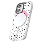 iPhone 16 Pro Max Personalised Pink Circle & Dots Black Impact Phone Case