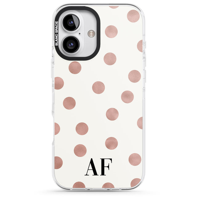 iPhone 16 Pro Max Personalised Initials & Dots Black Impact Phone Case