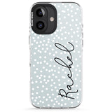 iPhone 16 Pro Max Personalised Vertical Cursive & Dots Black Impact Phone Case