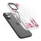 iPhone 16 Pro Max Personalised Cherry Blossoms with Text Black Impact Phone Case