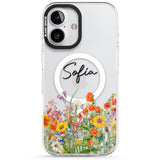 Personalised Summer Wildflowers Impact Magsafe Phone Case for iPhone 16, iPhone 16 Plus