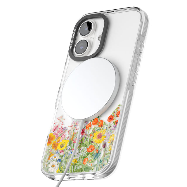 Personalised Summer Wildflowers Impact Magsafe Phone Case for iPhone 16, iPhone 16 Plus