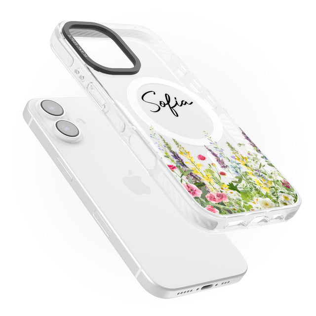 Personalised Garden Wildfowers Impact Magsafe Phone Case for iPhone 16, iPhone 16 Plus