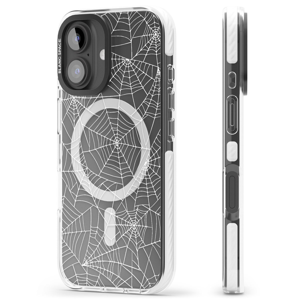 iPhone 16 Pro Max Personalised Spider Web Pattern Black Impact Phone Case