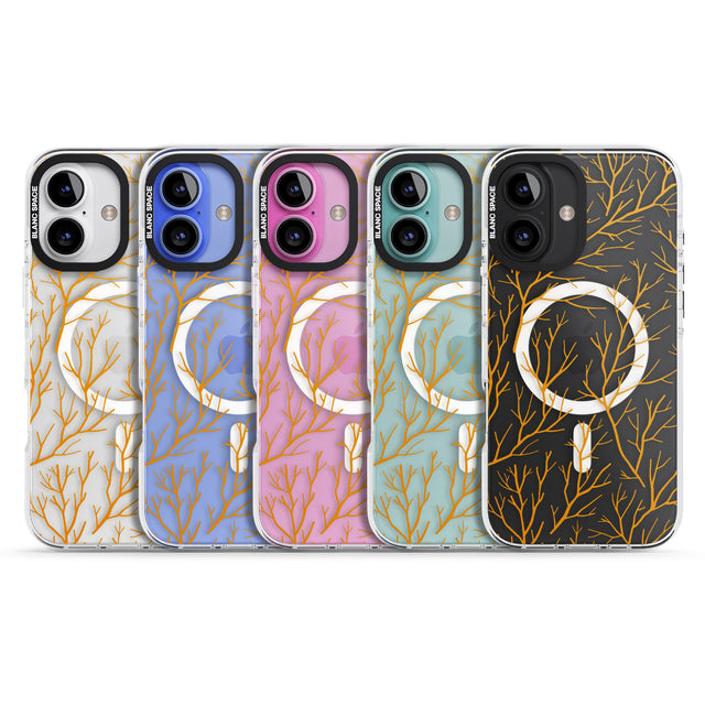 iPhone 16 Pro Max Personalised Bramble Branches Pattern Black Impact Phone Case