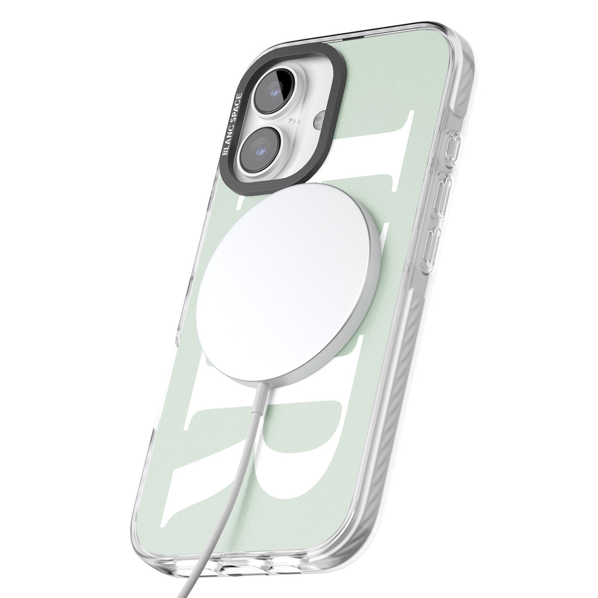 iPhone 16 Pro Max Personalised White & Seafoam Green Personalised Black Impact Phone Case