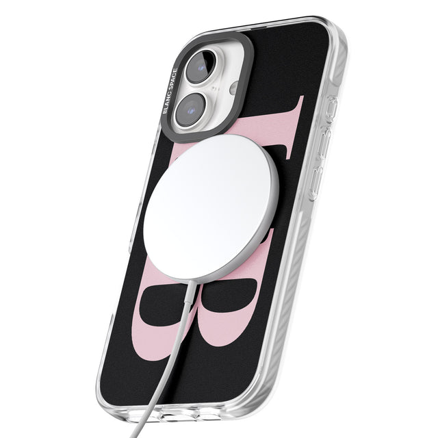 iPhone 16 Pro Max Personalised Pink & Black Letters Black Impact Phone Case