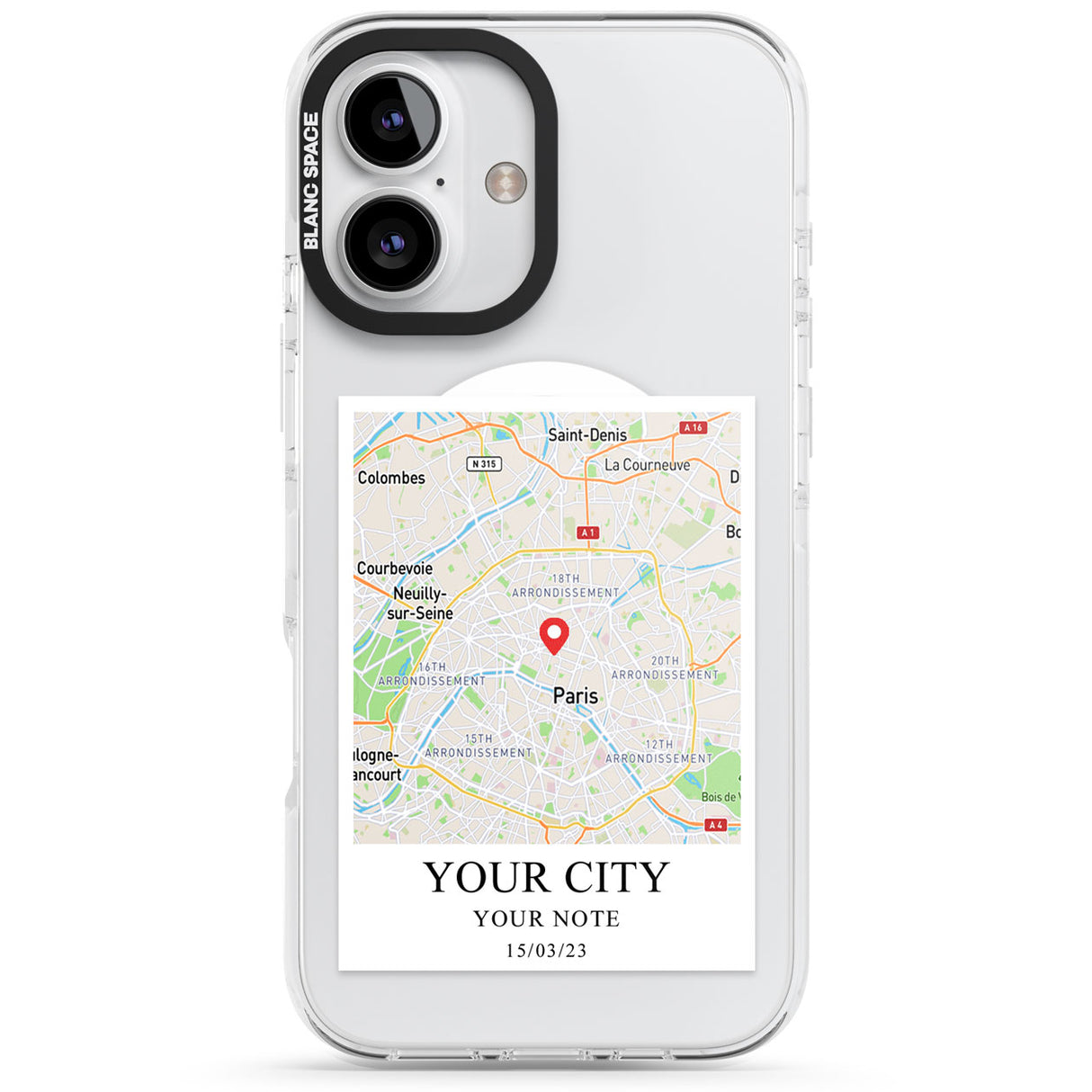 Personalised World Map Impact Magsafe Phone Case for iPhone 16, iPhone 16 Plus