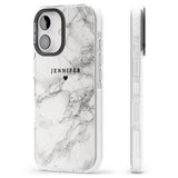 iPhone 16 Pro Max Personalised Classic Grey Marble Black Impact Phone Case