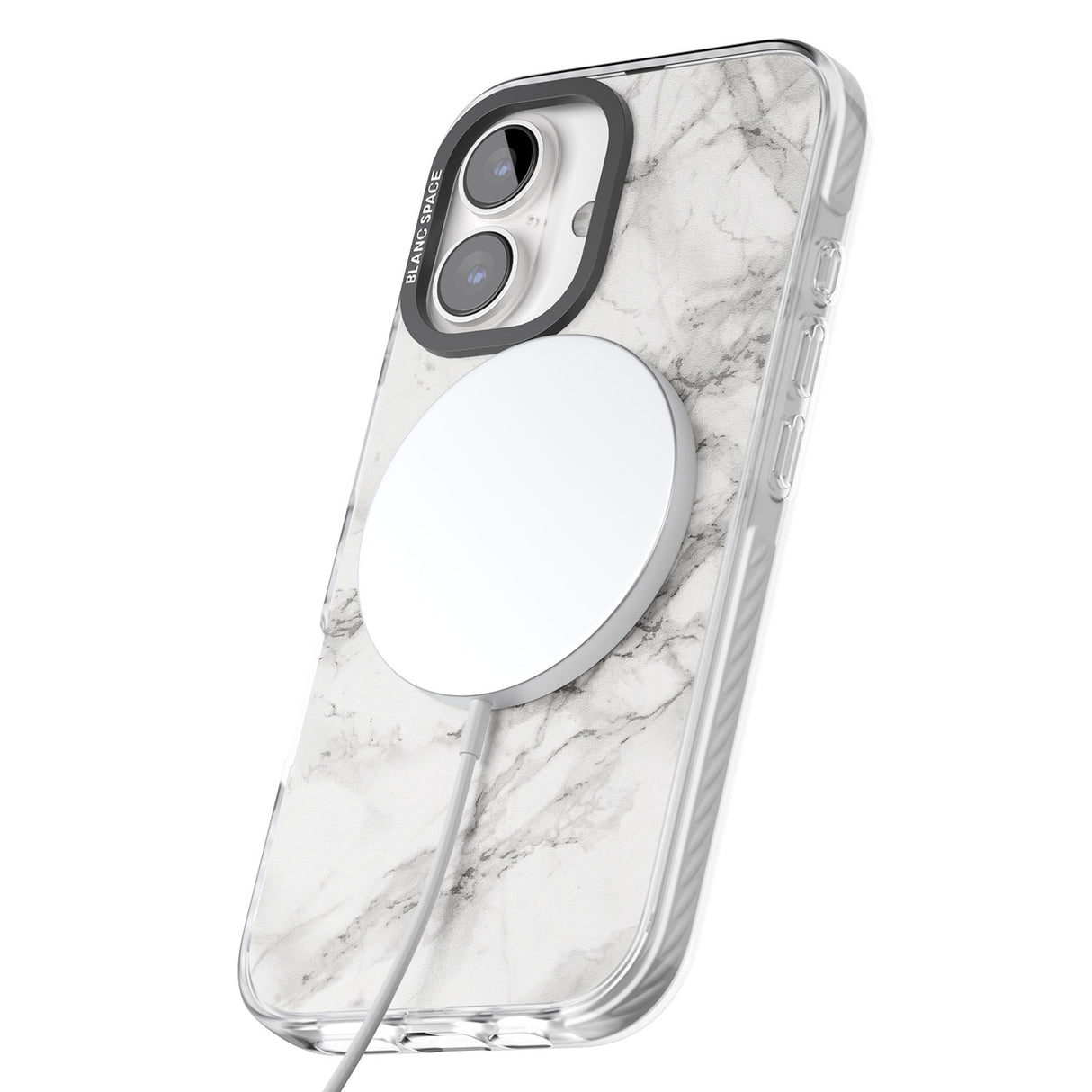 iPhone 16 Pro Max Personalised Classic Grey Marble Black Impact Phone Case