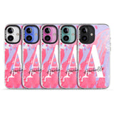 iPhone 16 Pro Max Personalised Pink & Purple - Marble Black Impact Phone Case