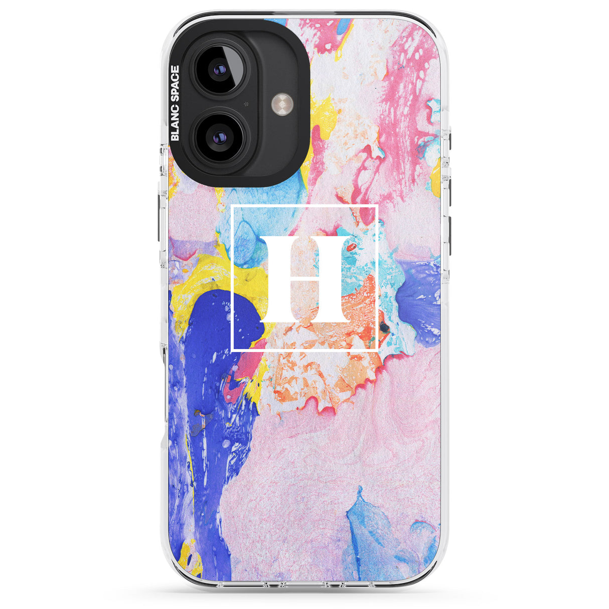 iPhone 16 Pro Max Personalised Mixed Pastels Marbled Paper Black Impact Phone Case