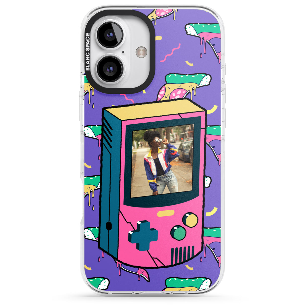 iPhone 16 Pro Max Personalised Retro Game Photo Case Black Impact Phone Case