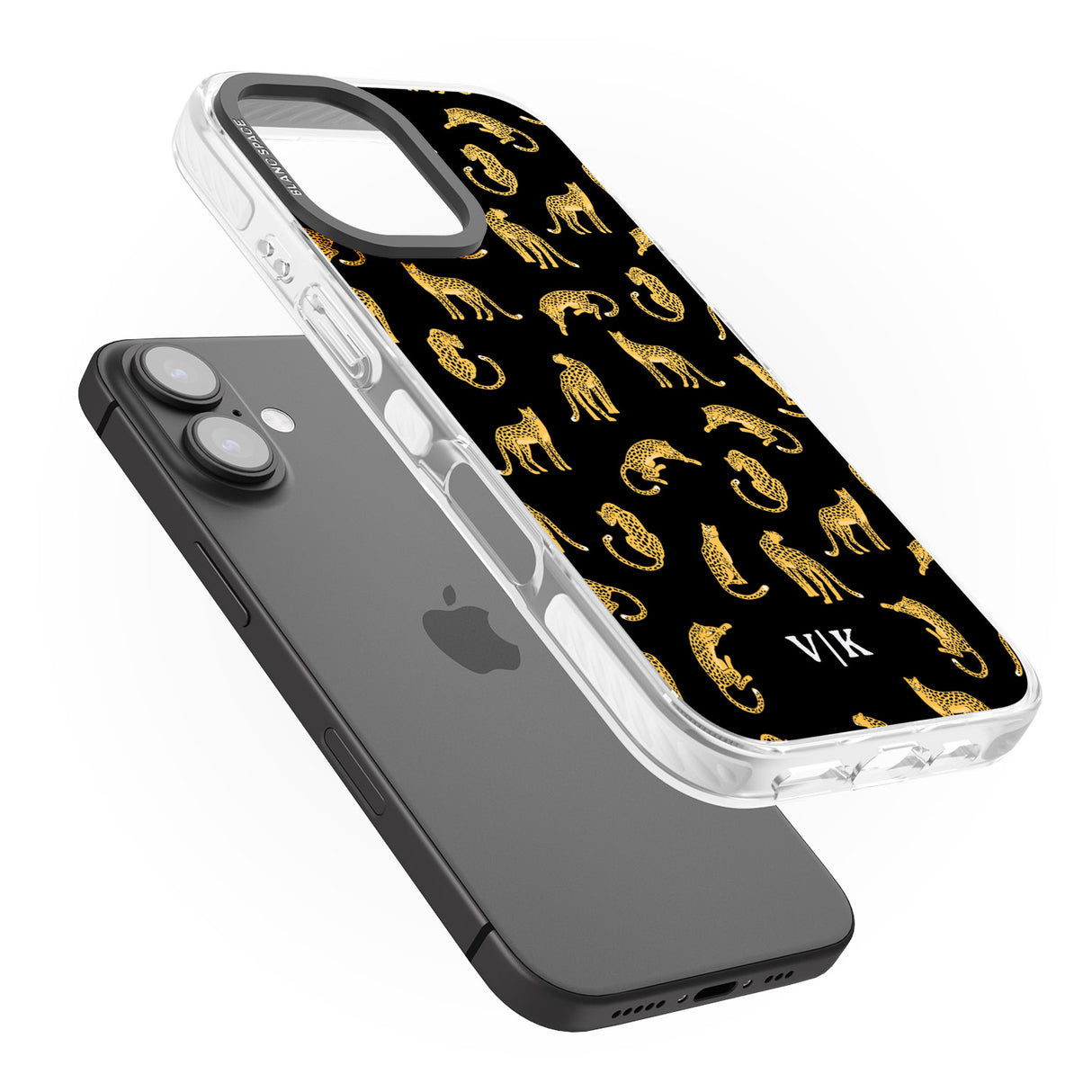 iPhone 16 Pro Max Personalised Cheetah Pattern: Black Black Impact Phone Case