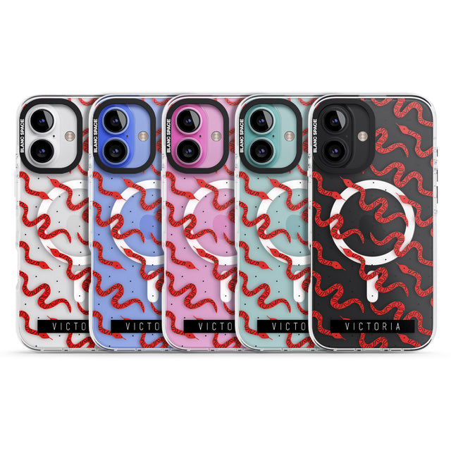 iPhone 16 Pro Max Personalised Snake Pattern Black Impact Phone Case