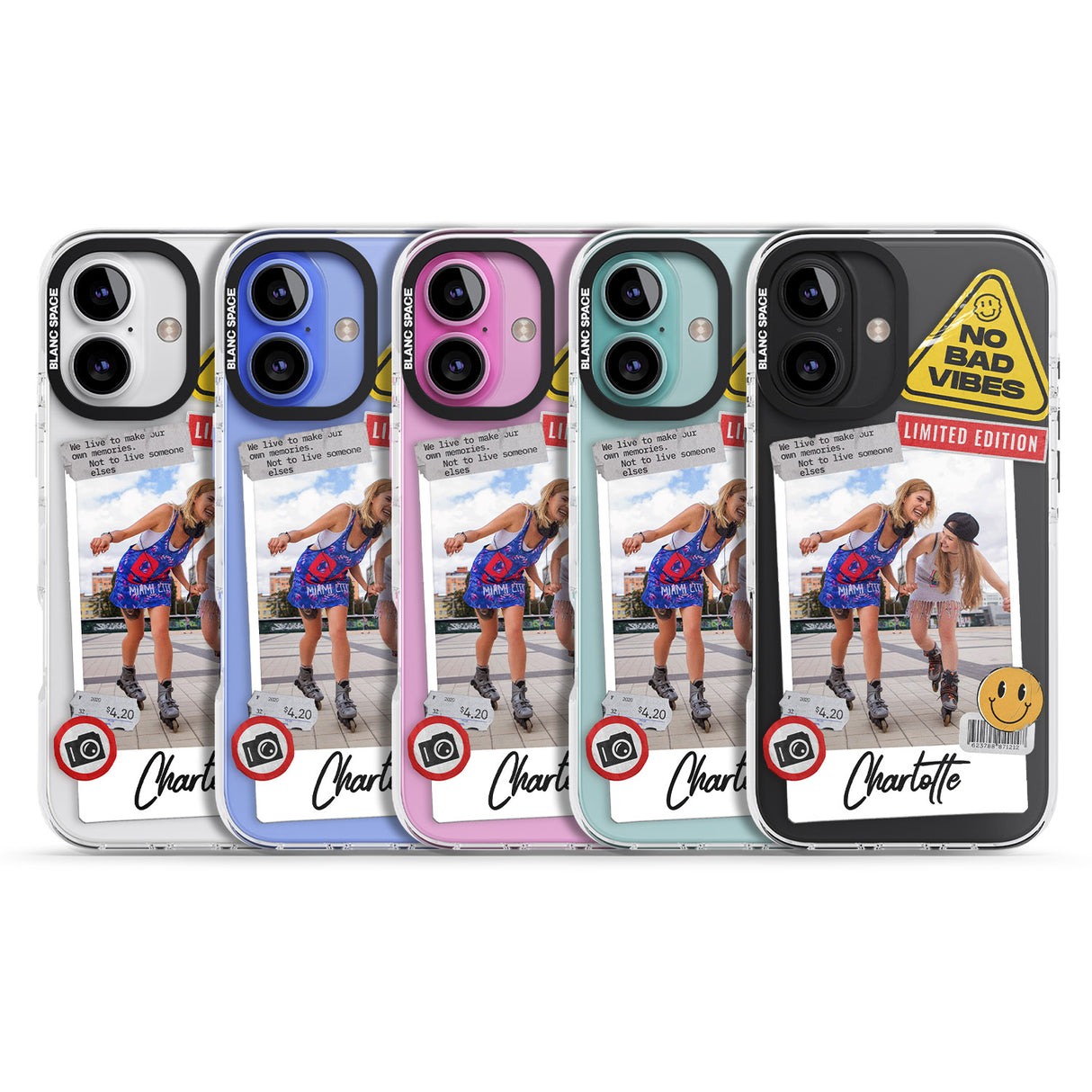 iPhone 16 Pro Max Personalised Sticker Mix Instant Photo Black Impact Phone Case