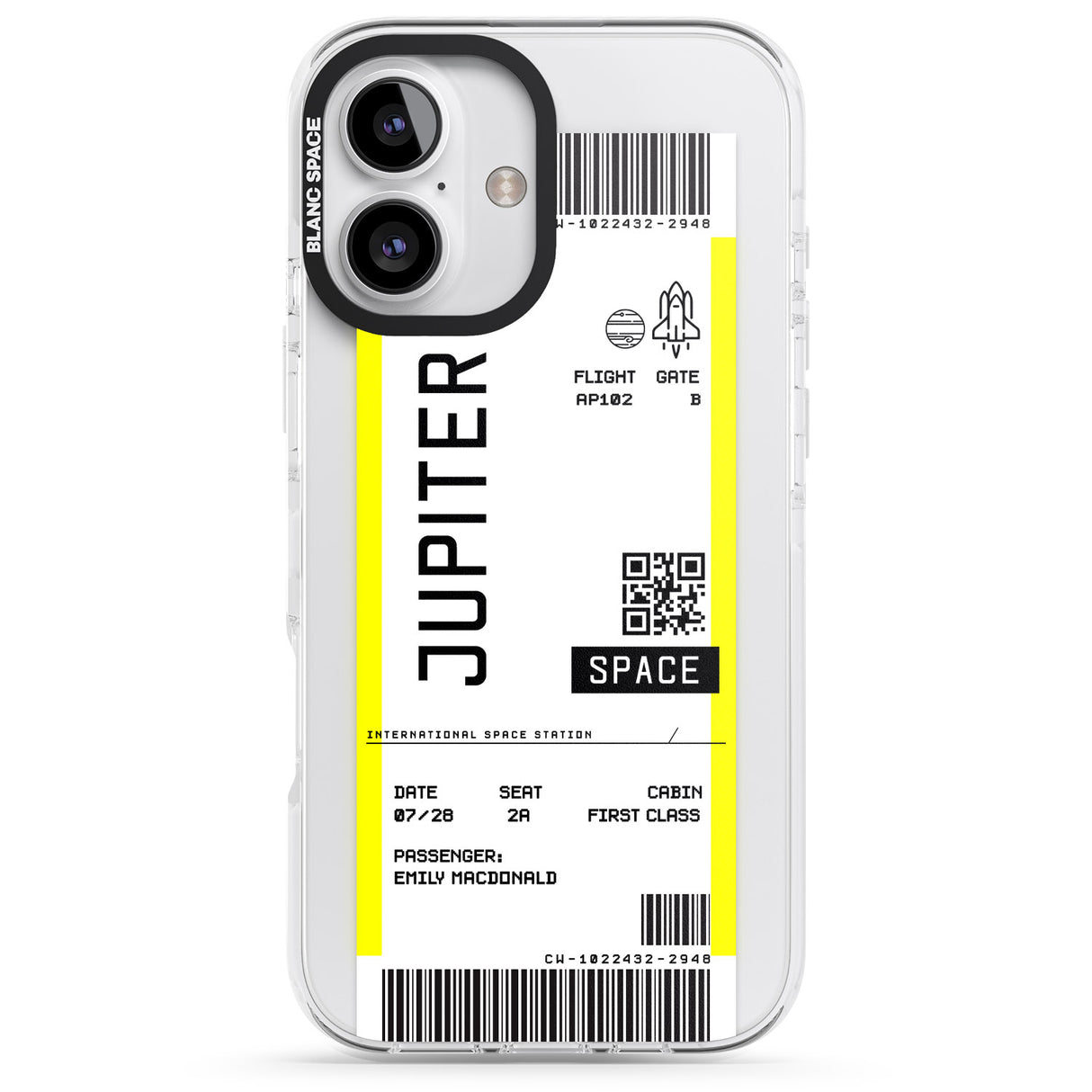 iPhone 16 Pro Max Personalised Jupiter Travel Ticket Black Impact Phone Case