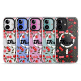 iPhone 16 Pro Max Personalised Cherry Pattern Black Impact Phone Case + Magsafe