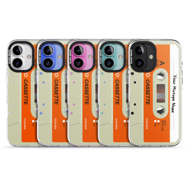 iPhone 16 Pro Max Personalised Classic Cassette Black Impact Phone Case