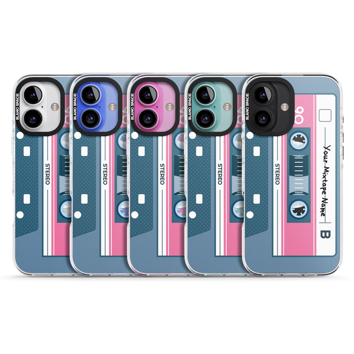 iPhone 16 Pro Max Personalised Retro Mixtape Black Impact Phone Case