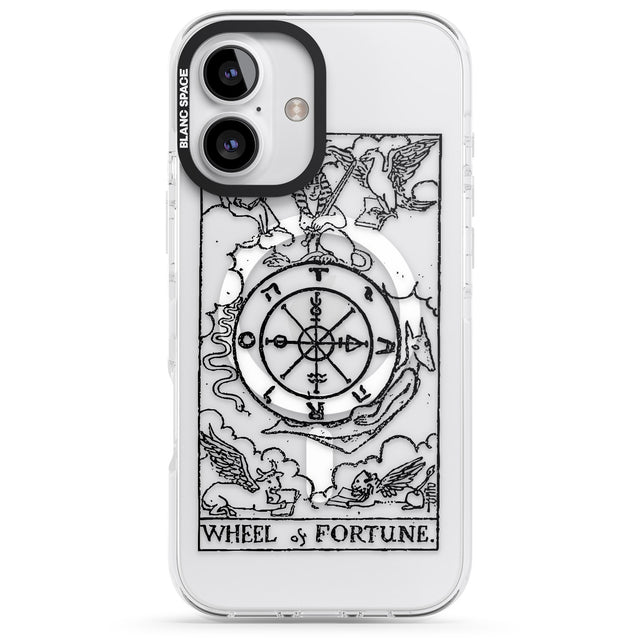 iPhone 16 Pro Max Personalised Wheel of Fortune Tarot Card - Transparent Black Impact Phone Case