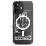 iPhone 16 Pro Max Personalised Ace of Swords Tarot Card - White Transparent Black Impact Phone Case