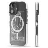 iPhone 16 Pro Max Personalised Ace of Swords Tarot Card - White Transparent Black Impact Phone Case