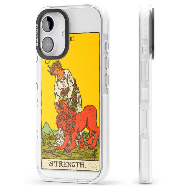 iPhone 16 Pro Max Personalised Strength Tarot Card - Colour Black Impact Phone Case