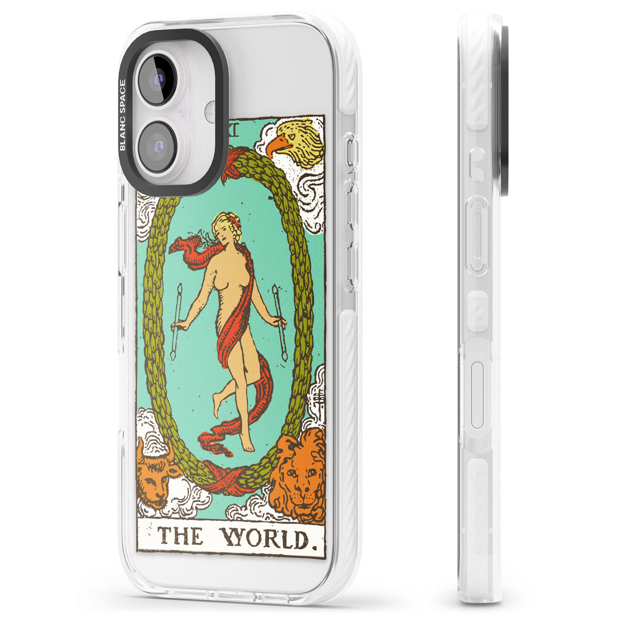 iPhone 16 Pro Max Personalised The World Tarot Card - Colour Black Impact Phone Case