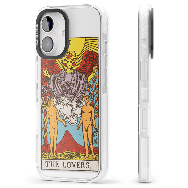 iPhone 16 Pro Max Personalised The Lovers Tarot Card - Colour Black Impact Phone Case