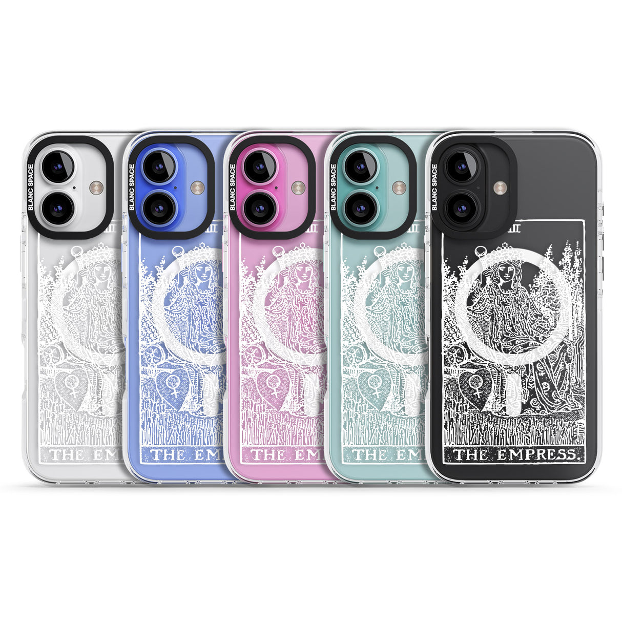 iPhone 16 Pro Max Personalised The Empress Tarot Card - White Transparent Black Impact Phone Case