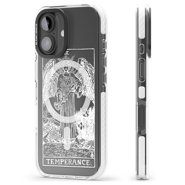 iPhone 16 Pro Max Personalised Temperance Tarot Card - White Transparent Black Impact Phone Case