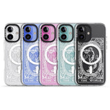 iPhone 16 Pro Max Personalised The World Tarot Card - White Transparent Black Impact Phone Case