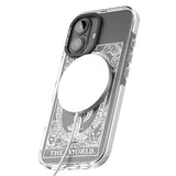 iPhone 16 Pro Max Personalised The World Tarot Card - White Transparent Black Impact Phone Case