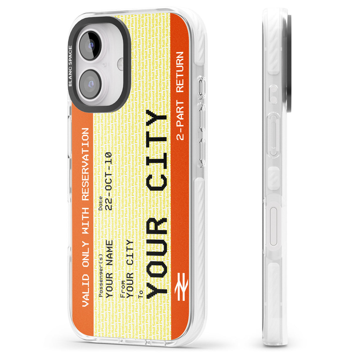 iPhone 16 Pro Max Personalised Create Your Own Train Ticket Black Impact Phone Case